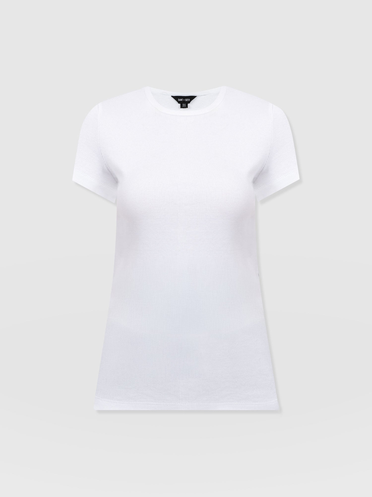 Ribbed Short Sleeve Tee - White - Women's T-shirts | Saint + Sofia? USA